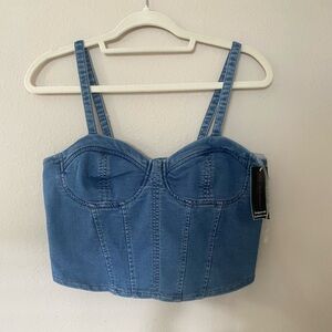 No Boundaries denim corset top